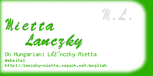 mietta lanczky business card